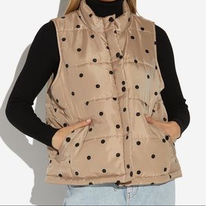 Polka Dot Puffer Vest